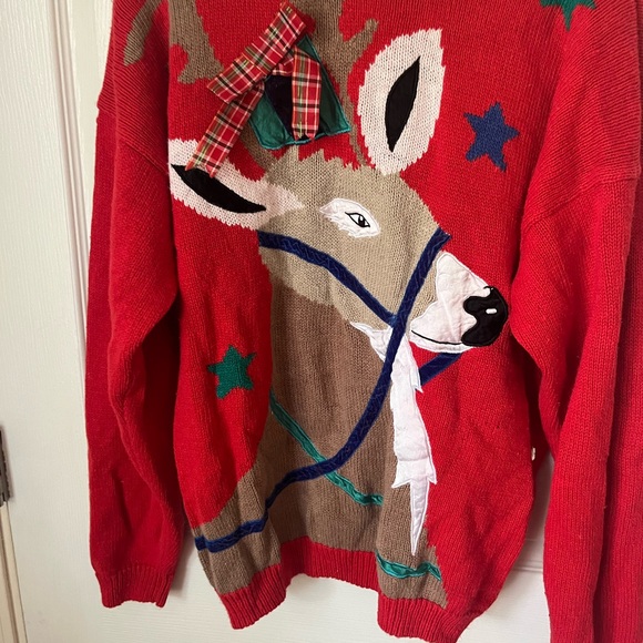 Vintage Red Reindeer Sweater - Picture 5 of 5
